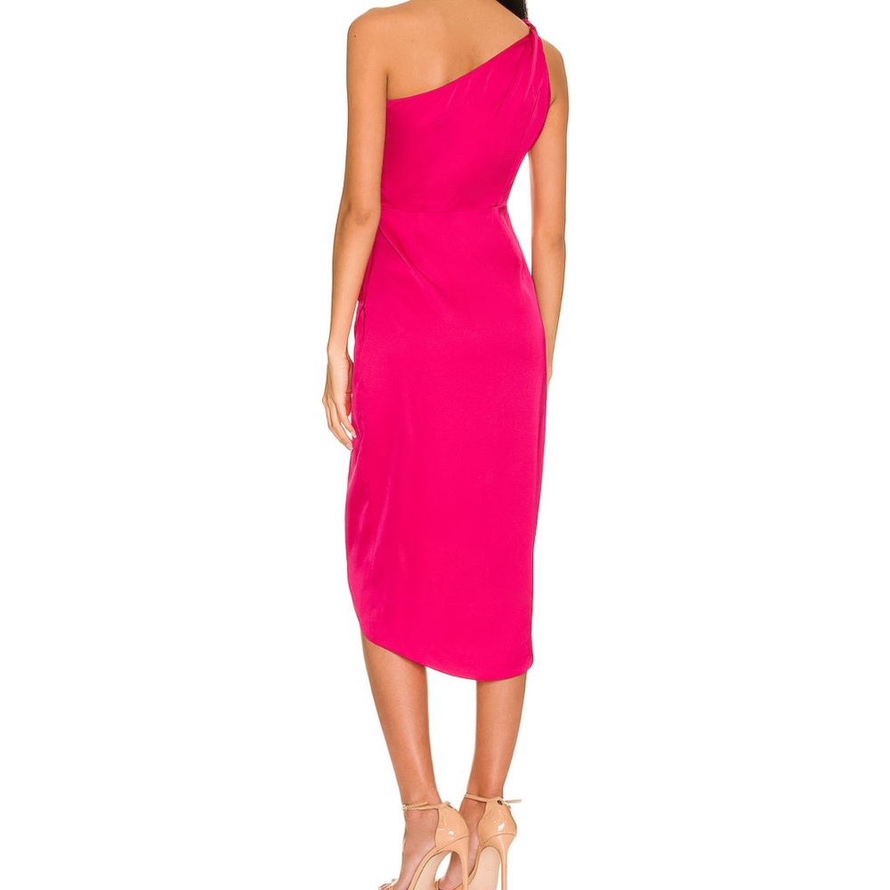 AMUR Deena One Shoulder Dress size 8 in Rosie